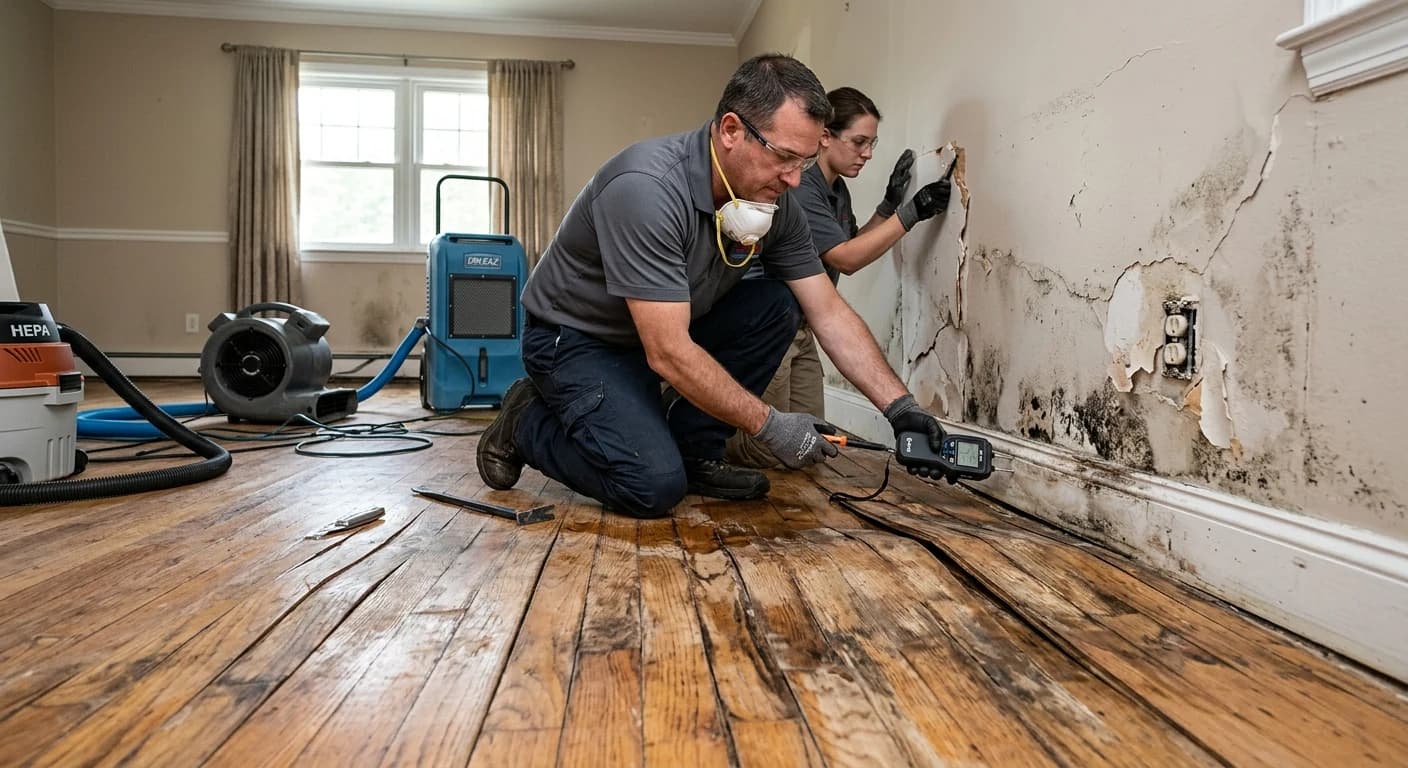 Professional water damage restoration work - How Does Untreated Water Damage Affect Your Home's Structure?